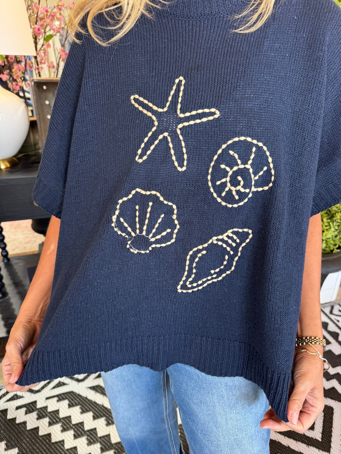 Navy Hurley Beach Sweater