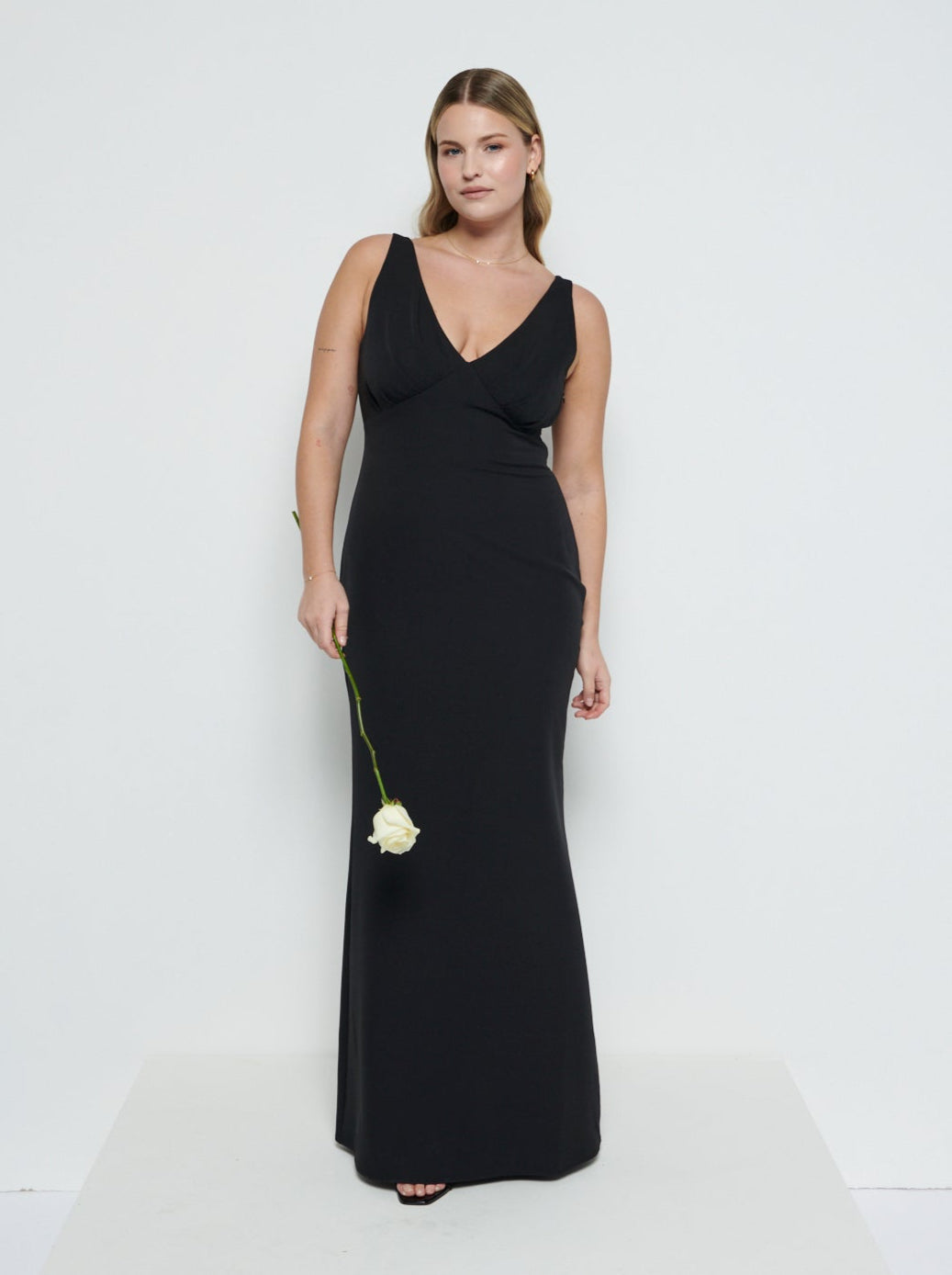 Esmee Crepe Maxi Bridesmaid Dress - Black