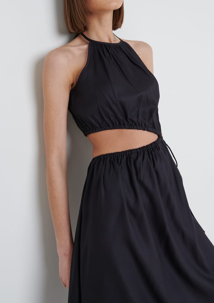 Fleur Cut Out Midaxi - Black