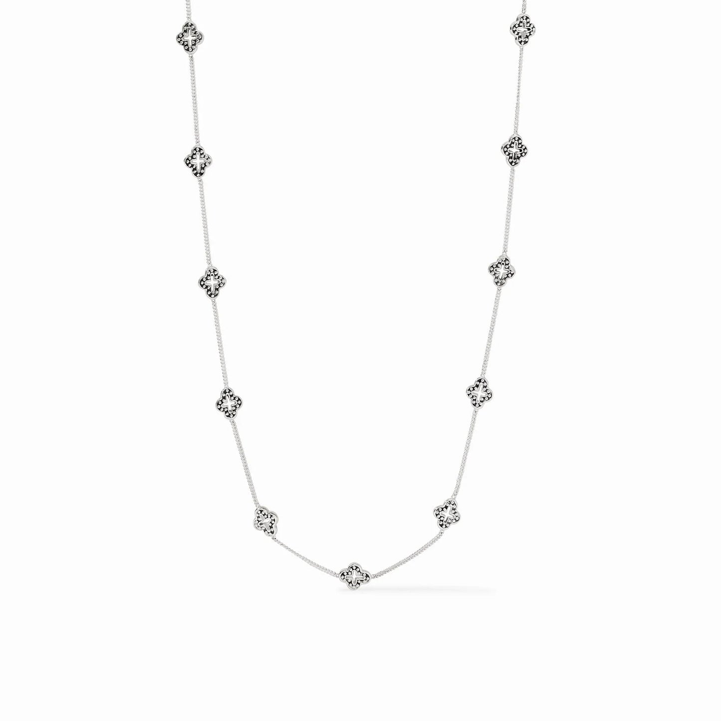 Florentine Demi Delicate Station Necklace - Silver