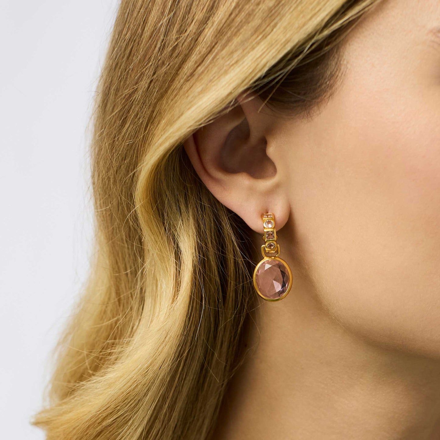 Jolie Hoop & Charm Earring - Multi Stone