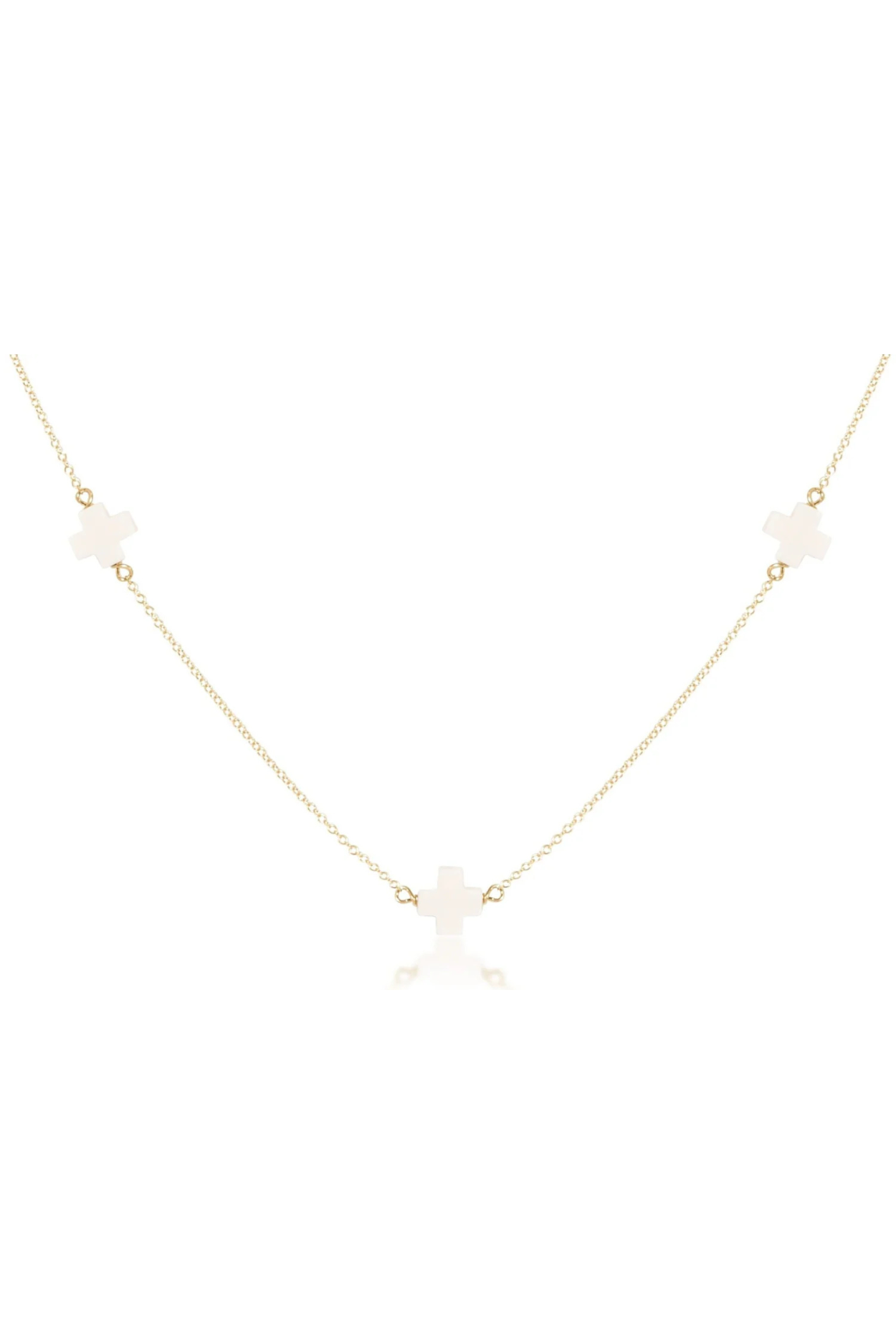 15” Choker Simplicity Chain Gold - Signature Cross Off-White