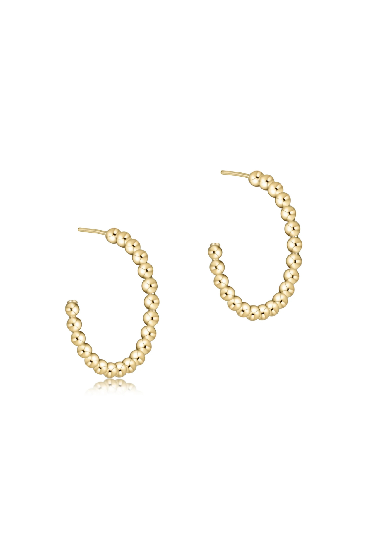 Beaded Simplicity 1.5” Post Hoop - Gold 4mm