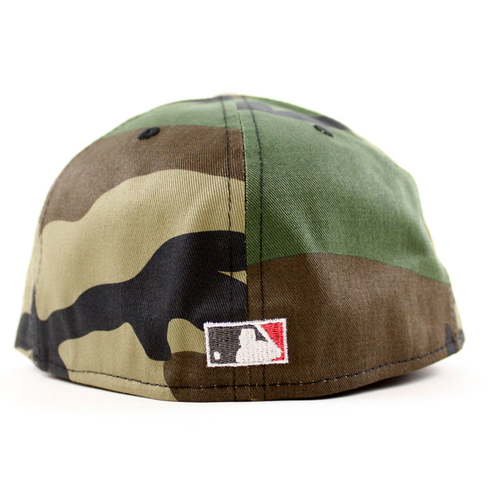 Arizona Diamondbacks 1998 Inaugural Season New Era 59Fifty Fitted Hat (Upside Down WoodLand Camo Stone Scarlet Under Brim)