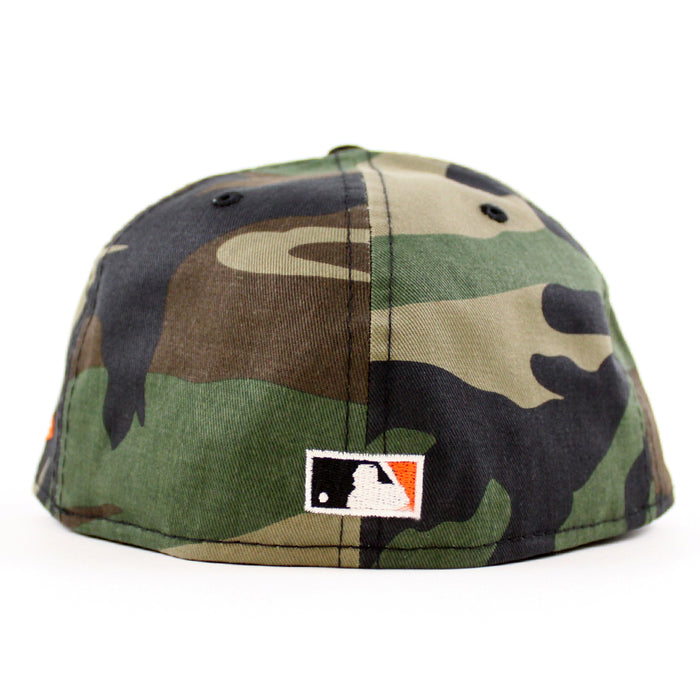 Arizona Diamondbacks 1998 inaugural Season New Era 59Fifty Fitted Hat (WoodLand Camo Black Orange Under Brim)