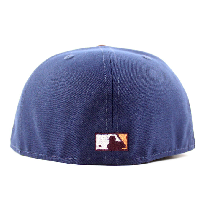 Atlanta Braves 30th Season New Era 59Fifty Fitted Hat (Oceanside Maroon Khaki Under Brim)
