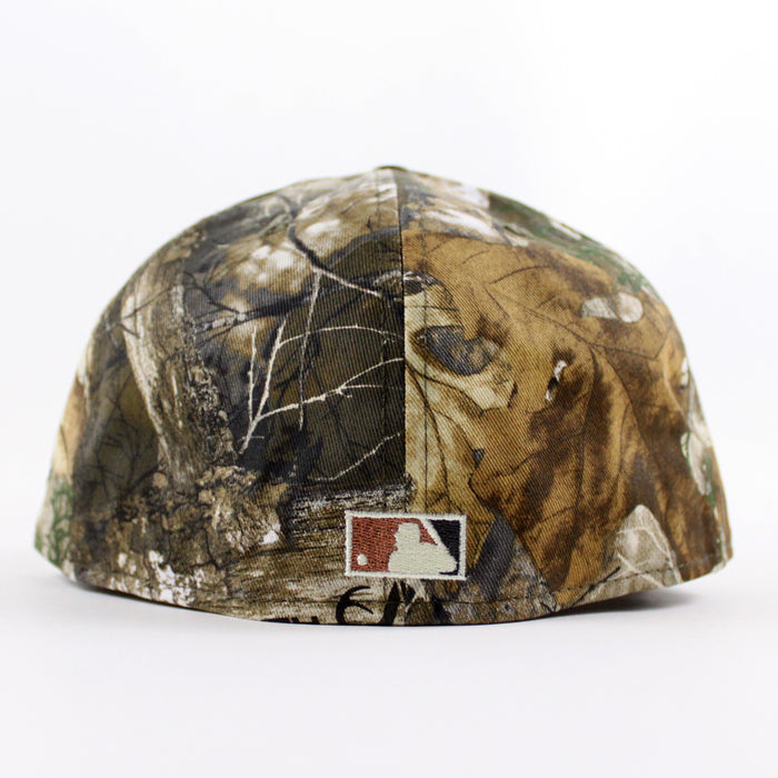 Chicago Cubs Be Alert For Foul Balls New Era 59Fifty Fitted Hat (RealTree Camo Black Green Under Brim)