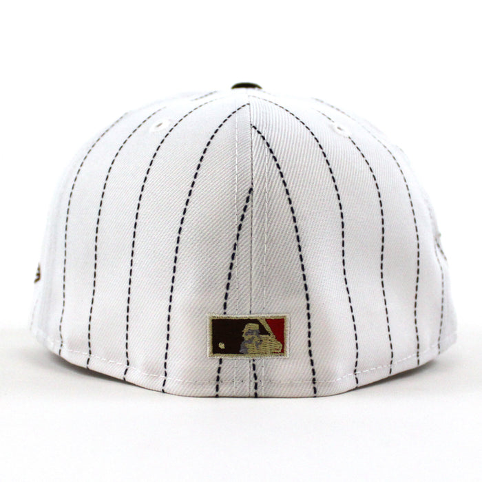 Cincinnati Reds 2003 INAUGURAL SEASON New Era 59Fifty Fitted Hat (PINSTRIPE BROWN PINOT Under Brim)