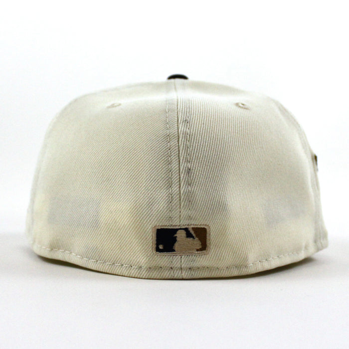 Cleveland Guardians CLEVELAND New Era 59Fifty Fitted Hat (CHROME WHITE Navy Green Under Brim)