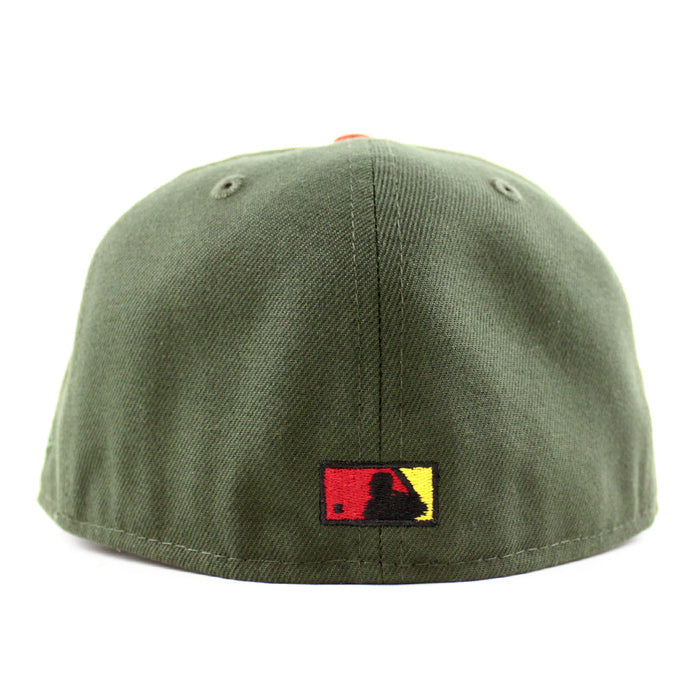 Florida Marlins 25th Anniversary New Era 59Fifty Fitted Hat (Seaweed Green Pinot Red Gray Under brim)