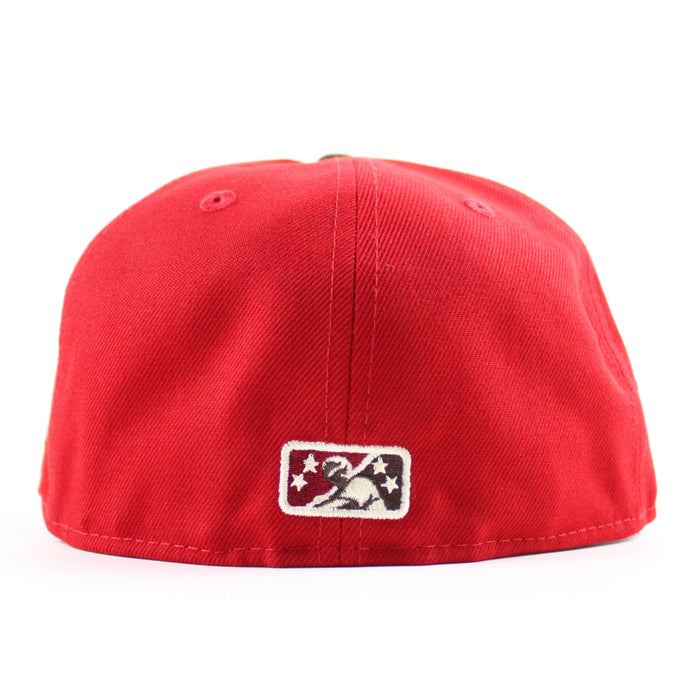 Fresno Grizzlies Grizzlies Patch New Era 59Fifty Fitted Hat (Scarlet Red Walnut Green Under Brim)