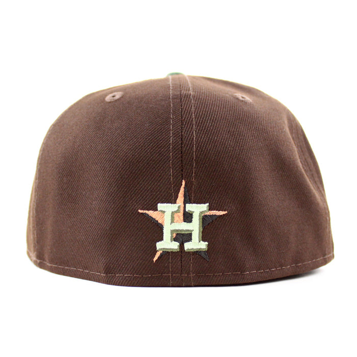 Houston Astros 40Th Anniversary New Era 59Fifty Fitted Hat (Burnt Wood Mountain Green Khaki Under Brim)