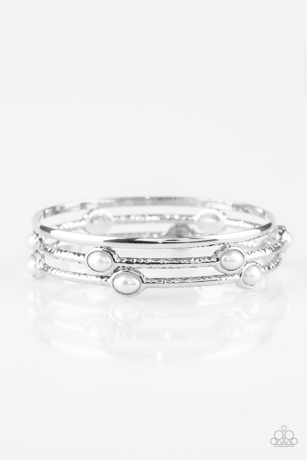 Bangle Belle - White Paparazzi Accessories