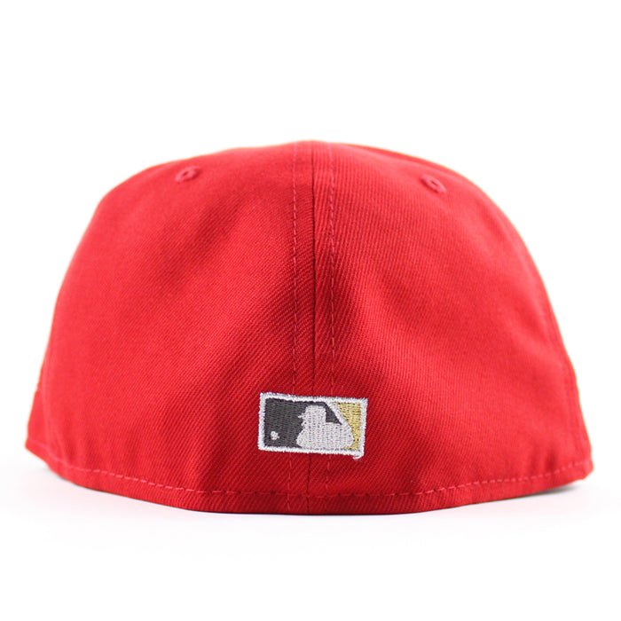 Kansas City Royals 50th Anniversary New Era 59Fifty Fitted Hat (Scarlet Red Green Under Brim)
