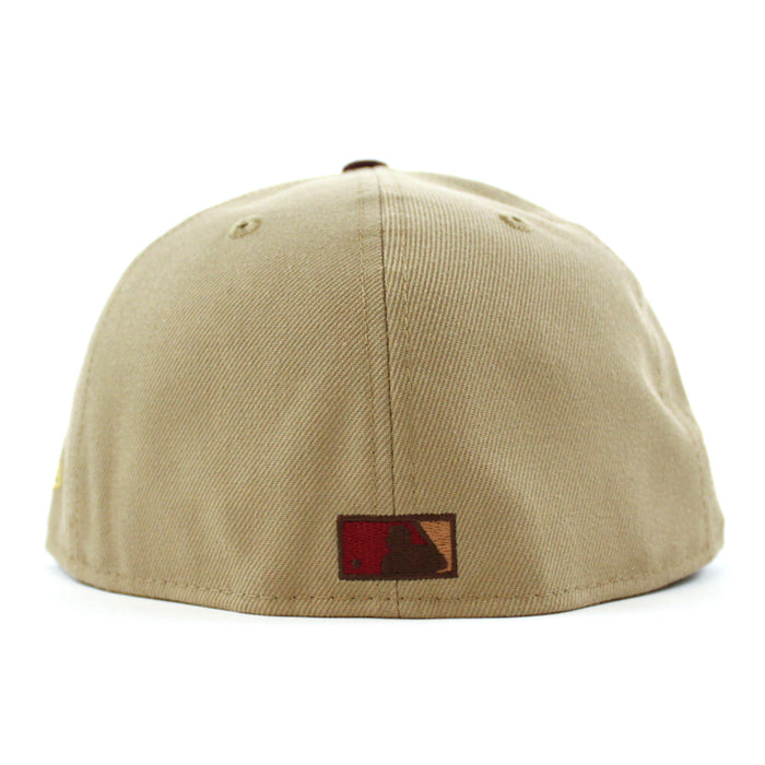 Los Angeles Dodgers 50th Anniversary New Era 59Fifty Fitted Hat (Camel Maroon Pinot Red Under Brim)