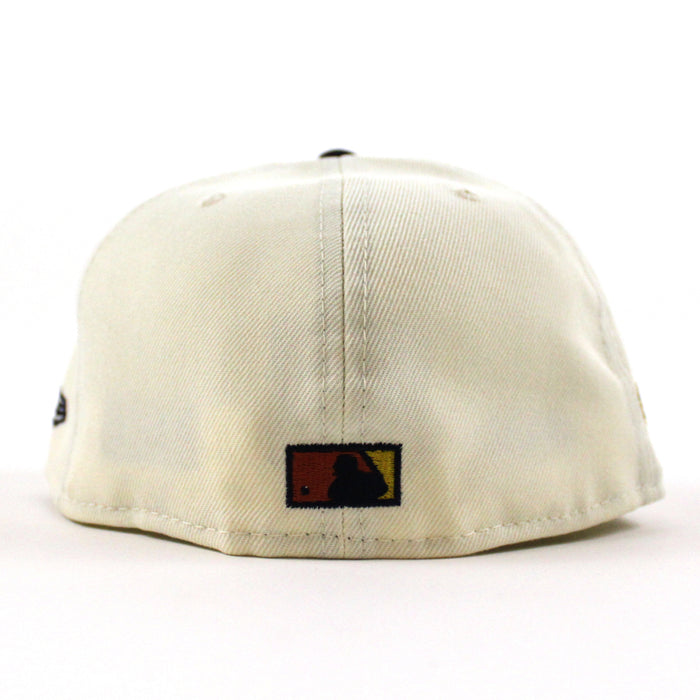 Montreal Expos 25TH Anniversary New Era Fitted 59Fifty Hat (CHROME WHITE NIGHT SHIFT NAVY LIGHT BRONZE Underbrim)