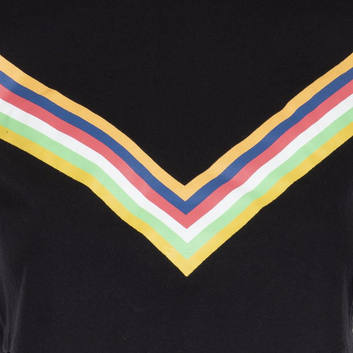 Peto Negro Franja Multicolor