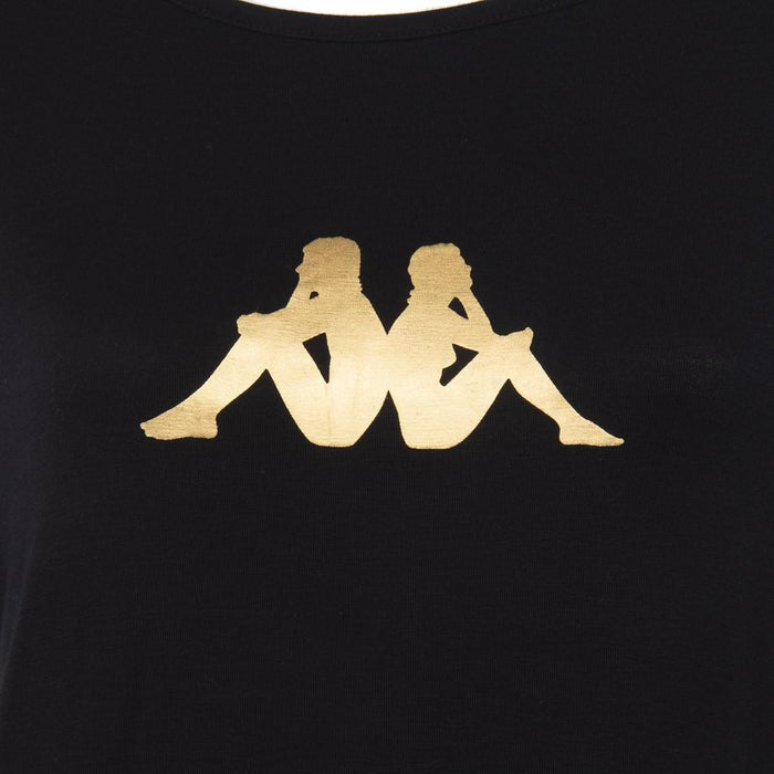 Polera Negra Logo Dorado