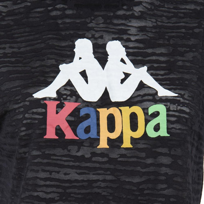 Polera Negra Logo Multicolor