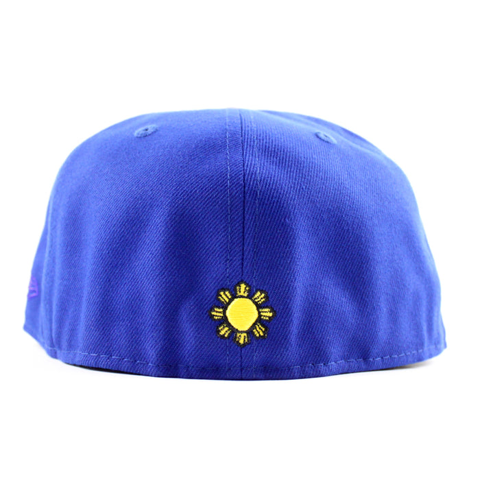 ROOSTER Philippines Flag New Era 59Fifty Fitted Hat (Royal Blue Scarlet Red Gray Under Brim)