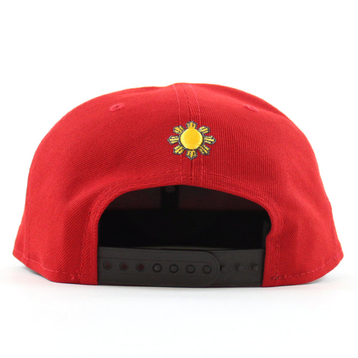 ROOSTER PHILIPPINES Flag New Era 9Fifty 9Fifty Snapback Hat (Red Gray Under Brim)