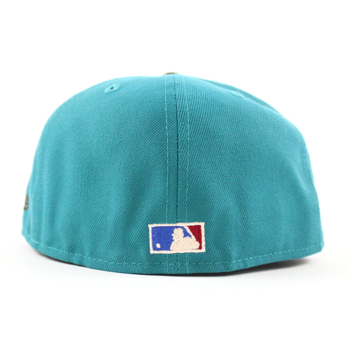 San Diego Padres STADIUM New Era 59Fifty Fitted Hat (Aqua BurntWood Khaki Under Brim)