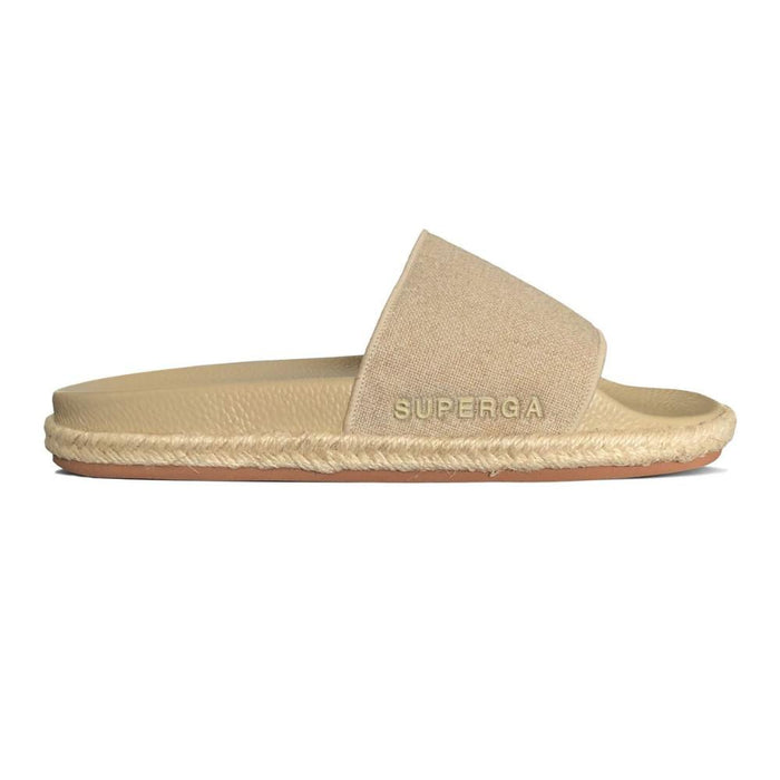 Sandalia 1908 Slides Organic Canvas Rope Eclipta Madagascar Almond Superga