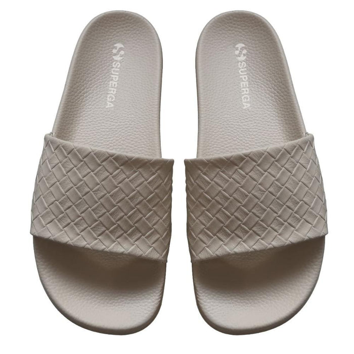 Sandalia 1908 Slides Woven Leather White Avorio Superga