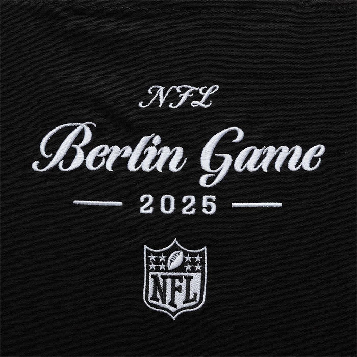 This is a Shield Logo NFL Berlin Game 2025 Black Tote Bag 3