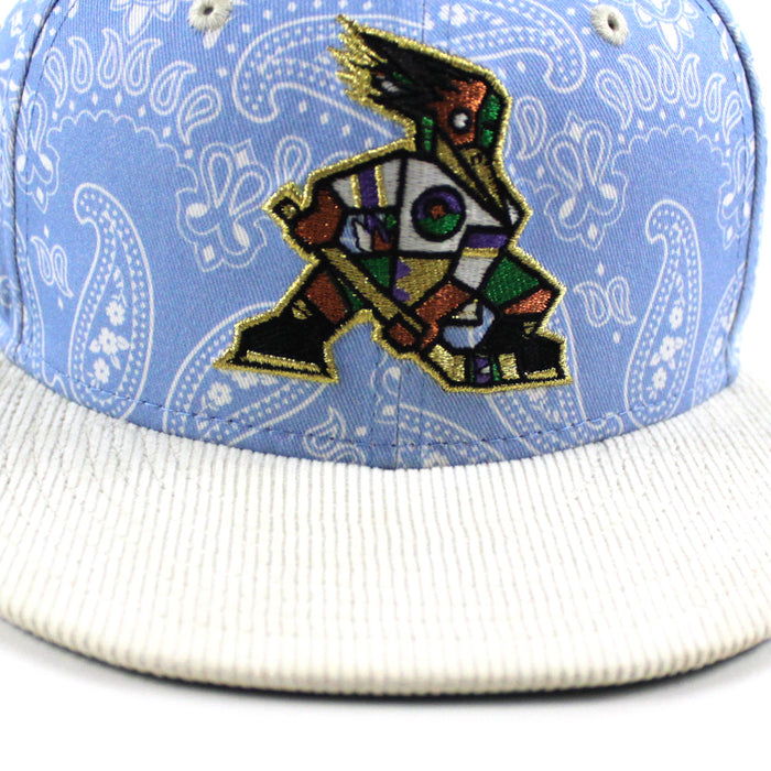 TUCSON ROADRUNNERS ROADRUNNERS Patch New Era 59Fifty Fitted Hat (Blue Paisley Cream Green Under Brim)