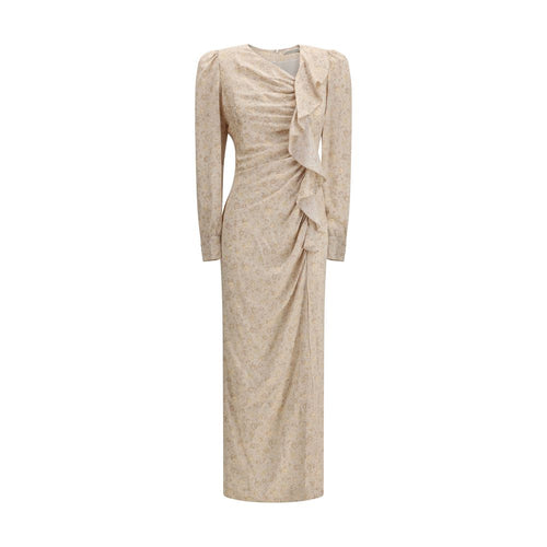 Alessandra Rich Beige Silk Casual Dress