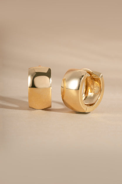 14K Solid Gold 6mm Chunky Hoops