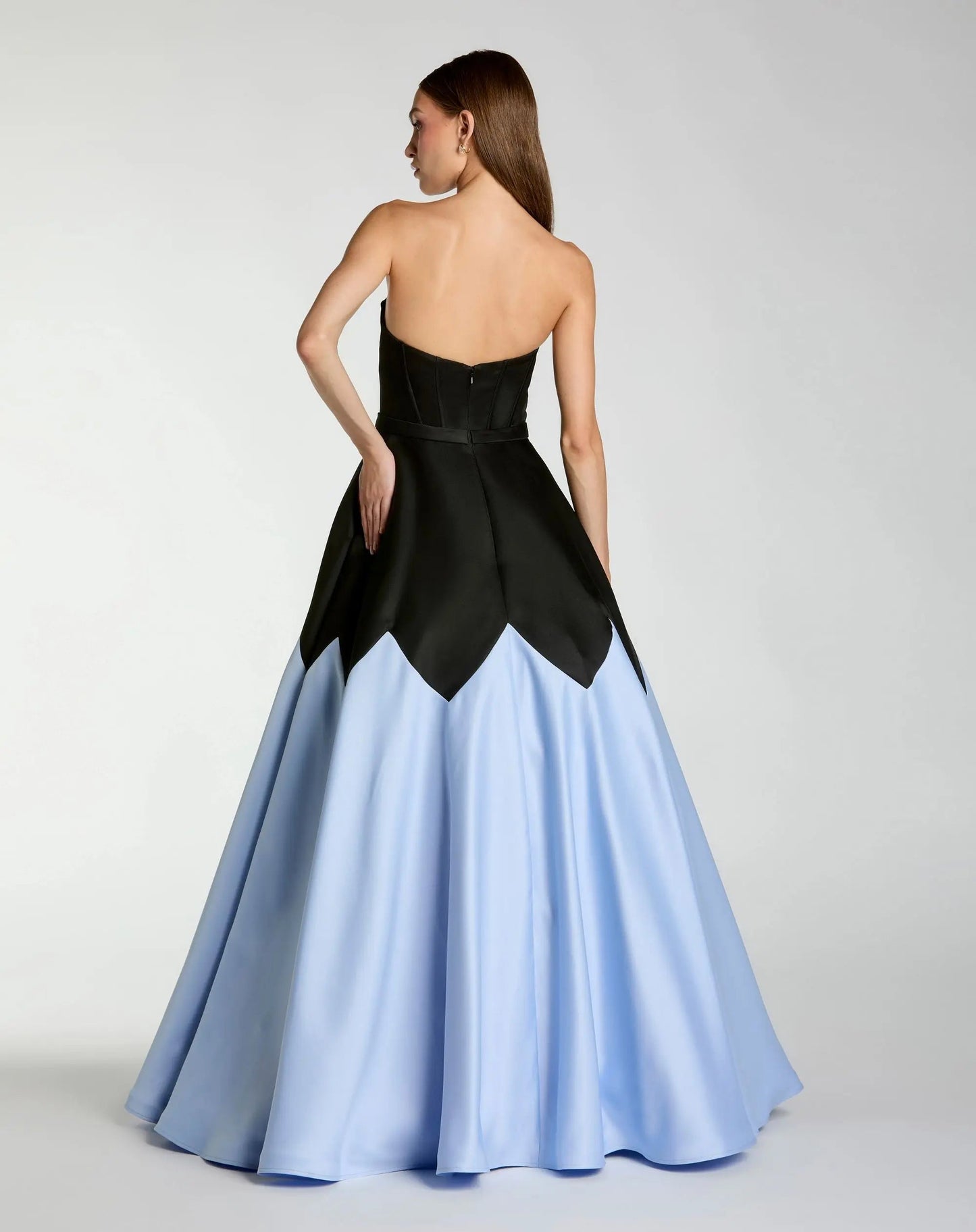 Black Satin Corset Ball Gown