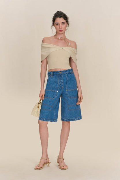 PRESCOTT KNIT TOP - BEACH