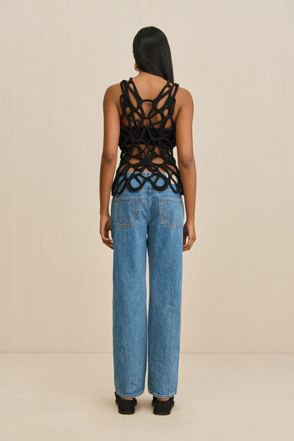 DANICA CROCHET TOP - BLACK