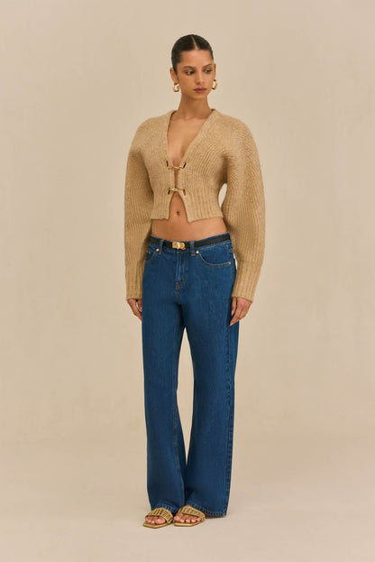 CASELLA KNIT CARDIGAN - CHAMPAGNE