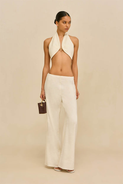 DIEM TOP - OFF WHITE LINEN