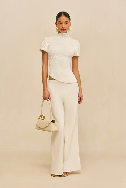 ANNEMIE KNIT TOP - OFF WHITE