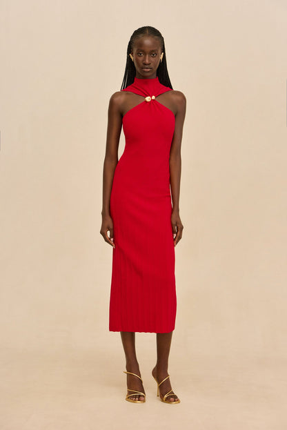 JESSICA KNIT DRESS - VERMILION