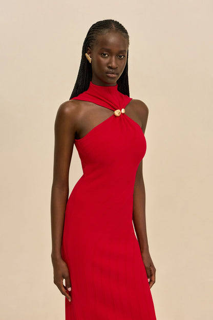 JESSICA KNIT DRESS - VERMILION