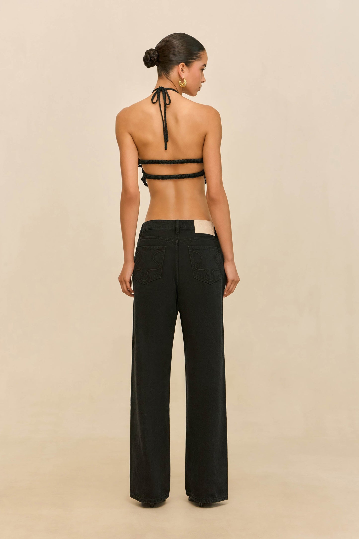 DARLENA CROCHET TOP - BLACK