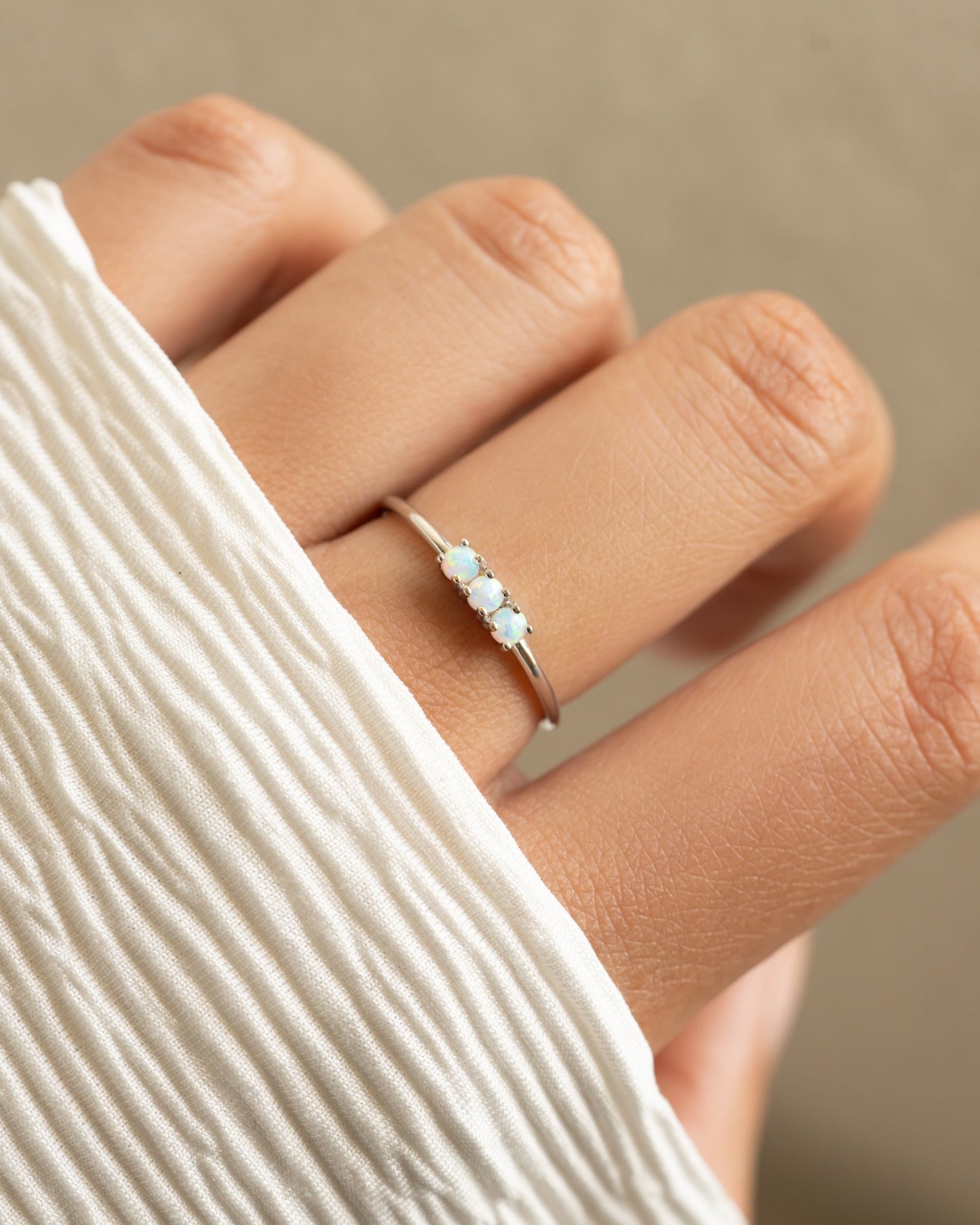 3 Stone Opal Ring