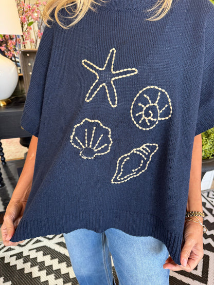 Navy Hurley Beach Sweater