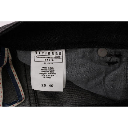 Acht Black Denim Cotton Bottoms Slim Fit Jeans