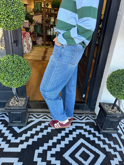 High Rise Barrel Jeans - Trasimeno