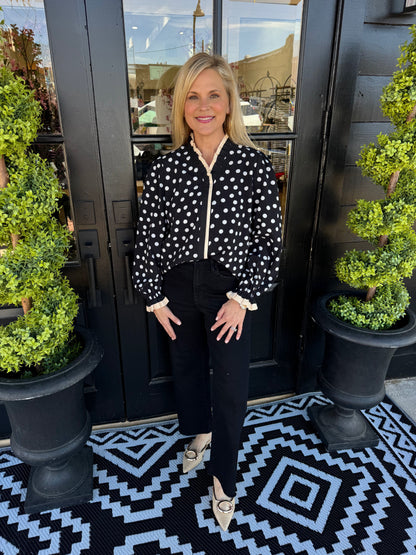 Candace Polka Dot Top - Black
