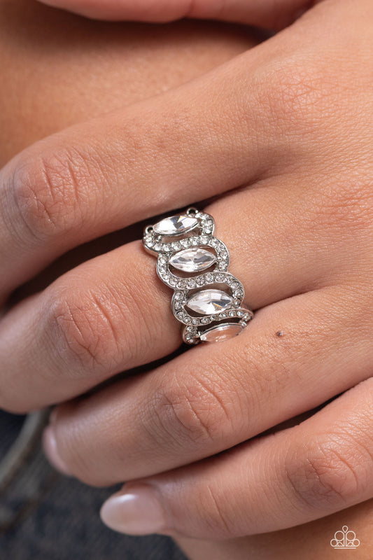Staggering Sparkle - White Paparazzi Accessories