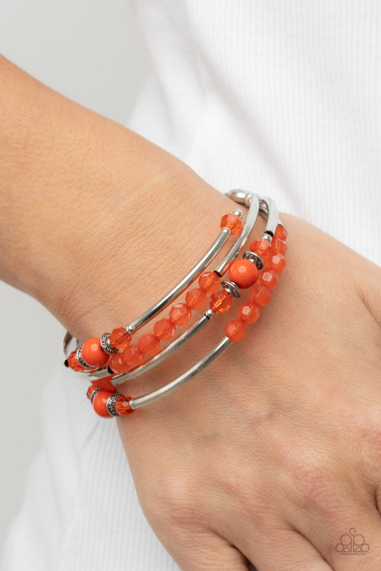 Whimsically Whirly - Orange Paparazzi Accessories