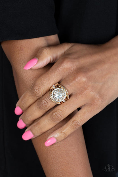 Understated Drama - Gold Paparazzi Accessories