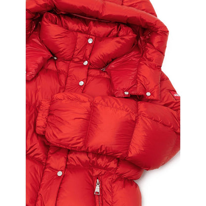 Add Red Polyamide Full-Length Jacket